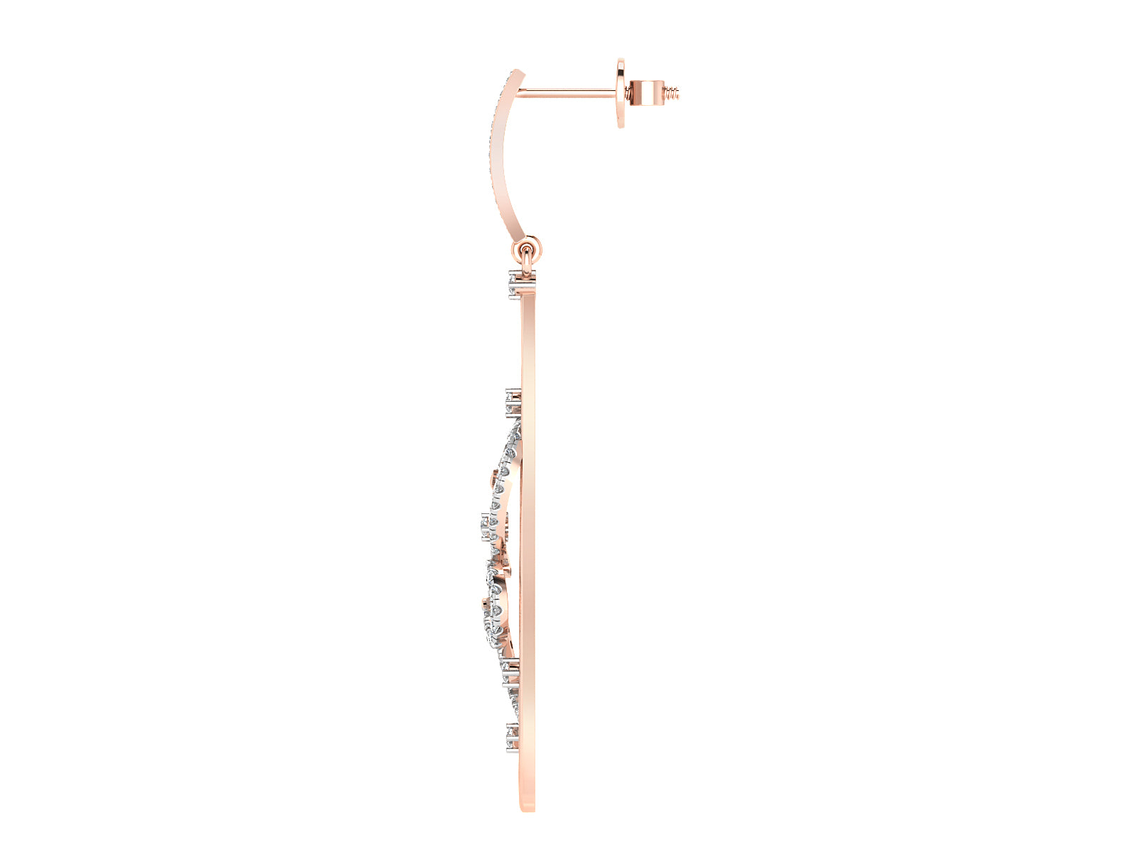 Nidal Jewels | Rose Gold Curvy Drops with Diamonds